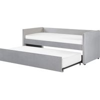 Lit Banquette Gigogne en Velours Gris Clair 90 x 200 cm avec Lit Tiroir Facile à Déployer Idéal pour Chambre au Style Moderne et Glamour Beliani