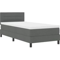 Maison Exclusive - Letto a molle con strisce LED Grigio scuro 90 x 200 cm Tessuto