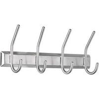 Wandgarderobe 130 x 70 x 315 mm (B x H x T) 4 Haken Edelstahl silber