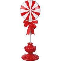 Preziosa Luxury Home Lollipop Natale in Poliresina 25,8 x 23 x 71,3 Cm Bianco Rosso