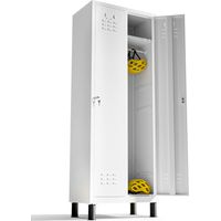 Vestiaire metallique à 2 porte Casier 180x65x40cm pour votre atelier ou votre bureau casier metallique serrure (Blanc)