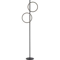 Lampada da terra nera moderna 2 anelli LED 24W Just Light