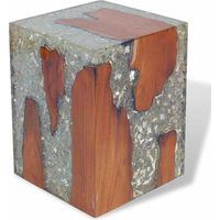 Tabouret Pouf Siège Bois de teck massif et résine HAV4578