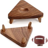 BUNTHAUS Lot de 2 Présentoir pour ballons de football en bois - Présentoir de basket-ball - Support de ballon de football en bois - Présentoir pour ballons de sport en bois