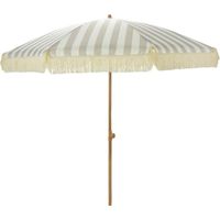 Parasol da giardino a righe taupe e bianche, 183 x 200 cm