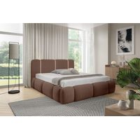 Polsterbett Schlafzimmerbett SPRINGS 200x200cm in Stoff Lambi Braun