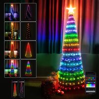 Albero di Natale 120 cm Cono Pieghevole 160 Led Smart Luminosi con App Control