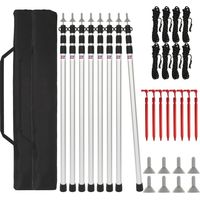 SWANEW Pali per tende in alluminio Pali da tenda. pali da campeggio. pali telescopici in alluminio a tre sezioni. 88cm-234cm 8X