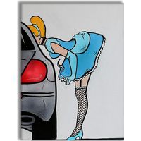 On The Road - Tableau Canvas contemporain sur châssis en bois - Dimension : 70x100 cm