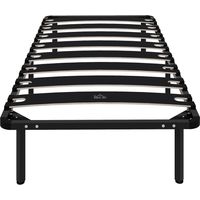 Estructura de Cama 90x190 cm con Marco de Acero Láminas de Álamo y Espacio de Almacenamiento Carga 350 kg Negro
