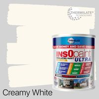 InsOpaint ULTRA - 9 IN1 Interior & Exterior Paint- Insulating & Energy Saving Interior Walls & Ceilings - Creamy White - 1L