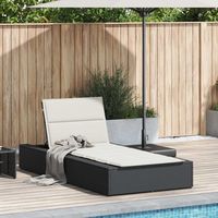 Maison Exclusive - Transat avec coussin flottant noir résine tressée