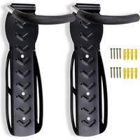 Lot de 2 supports à vélos muraux, support noir pour 2 vélos.