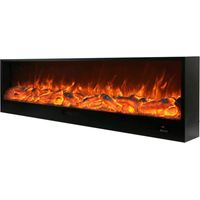 Sined Amiata Kamin Einbau Und Freistehender Elektrokamin 180 Cm Mit 1500 w Leistung Schwarzer Innenkamin Flammeneffekt 6 Intensitäten Fernbedienung Kaltlaminierte Paneelstruktur