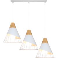 Lámpara Colgante, 3 Luces Moderna Lámparas de Techo in Diseño de Ø25cm Pantalla, Industrial Estilo Iluminación Decorativa en Forma de Bádminton E27 (Blanco)