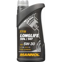ACEITE DE MOTOR MANNOL 5W30 DE LARGA DURACIÓN 504/507 O.E.M. PARA VW, AU 1 LITRO (7715) (SINTÉTICO)