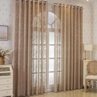 Voilage Dentelle 140x175cm - Lot de 2 Panneaux Rideaux Tulle Brodés à Fleurs pour Salon Chambre, Imprimé Fleurs et Vigne