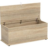Banco de almacenaje roble 100x40x40 cm con bisagra de seguridad