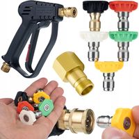 Rosfix Set Sprühdüsen + Pistole + Adapter – Ersatzteil für Hochdruckreiniger Kärcher HD/HDS 5 Düsen 0–40°, M22, EasyLock 300 bar, 60 °C Zubehör für Reinigung