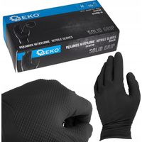 Guanti in nitrile ad impugnatura solida, neri, taglia M, 50 pezzi geko G75200-M
