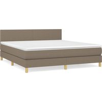 Maison Exclusive - Cama box spring con colchón tela gris taupe 18