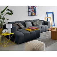Ray - 4-sitzer ecksofa links - aus strukturiertem stoff - grau
