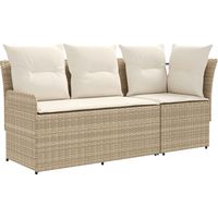 vidaXL Garden Armrest Sofa with Corner Sofa 2 Piece Beige and Cream