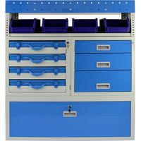 Monster Shop – Rayonnage métallique Storm pour fourgons – Acier bleu et gris – 4 tiroirs verrouillables – Dimensions 101,6cm x 115,8cm x 36cm – Capacité 60kg
