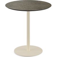 Urban table de bistrot avec piètement sable + plateau HPL Midnight Marble Ø70 cm - Feros