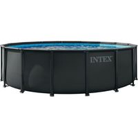 Intex – Piscine tubulaire Ultra Frame XTR ronde Ø 4,88 m x 1,22 m – Structure tubulaire en acier – Montage rapide en 45 min – Système de filtration à sable inclus