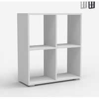 Libreria bassa bianco grigio moderna ufficio cameretta bambini Arkus - Bianco