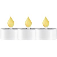Solar Teelichter ,Saul', outdoor, 3er-Pack, Dämmerungssensor, flackernd, Ø 5,5cm