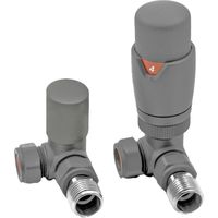 Heatwave Prime Basalt Grey Corner Thermostatic Radiator Valve Set