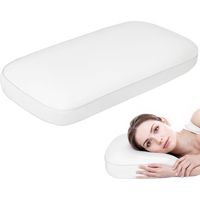 Almohada Viscoelástica 81x40 cm de Espuma Viscoelástica con Diseño Ergonómico para Dormir de Lado y Boca Arriba Crema