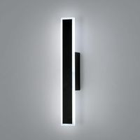 GOECO Lampada da Parete Interno LED 12W, Design Rettangolare Moderno 3 Temperature di Colore (3000K/4500K/6500K), Nero 31CM x 4CM per Camera da Letto Soggiorno Scala Ufficio Corridoio
