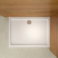 Aica Sanitaire – Receveur de douche 80x100cm – Rectangulaire en marbre minéral et résine – Finition Gel-coat – Fond anti-dérapant – Pas de bonde