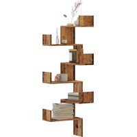 Vidaxl – Étagère d'angle murale en bois d'ingénierie 45x45x147cm – Résistante à l'humidité – Design peu encombrant pour maximiser l'espace