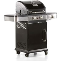 Barbecue a gas con 2 fuochi + 1 laterale Dallas nero