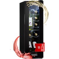 Klarstein – Cave à vin 12 bouteilles – Volume 32L – Refroidissement 5-18°C – Verre anti-UV – Moteur silencieux 45dB – Clayettes en bois de hêtre