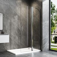 Walk in Dusche 80x185cm Walk in Duschwand Drehtür Dusche Duschtrennwand 6mm ESG-Sicherheitsglas Nano Beschichtung