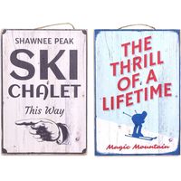 Signes Grimalt Metallplattenwand adorno Ski -Set 2 U -Platte Multicolor -Metallplatten 1x20x30cm 14744