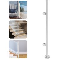 Poteau de garde-corps en verre robuste pour escaliers, terrasses et jardins – Axe en acier inoxydable durable pour clôtures sécurisées
