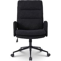 ralex-chair Chaise Bureau, Fauteuil de Bureau en Fausse Laine, Chaise Coiffeuse Confortable, Réglable en Hauteur, Pour Maison, Chambre, Salon (Noir)