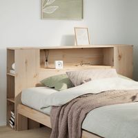 Vidaxl – Tête de lit avec rangement 135 cm en bois massif de pin – 7 compartiments pratiques – Solution peu encombrante pour espaces restreints