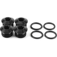 Kit de 6 douilles hexagonales 6AN mâles avec joints toriques - Aluminium anodisé noir