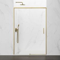 GME TWENTY Mampara Frontal Ducha 1F+1C Oro Transparente - Medida: 130-135 cm - ref: TW135OR