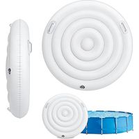 Couverture de Spa Gonflable, 140cm Couvercle Gonflable Rond, Couvercle Spa, Couverture de Bain Gonflable avec Poignées, pour Spa, pour Extérieur Jardin (Blanc)