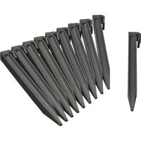 Lot de 10 ancres pour bordures de jardin 26,7cm – Polypropylène recyclé – Fixation par emboîtement ou vissage – Couleur gris – Nature