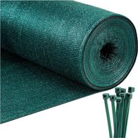 Malla de sombreo del 90% 1x50m verde más 200 bridas.