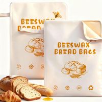 Paquet De 2 Sacs À Pain En Cire D'abeille, Conception En Cire D'abeille Et En Coton De Qualité Supérieure, Respectueux De L'environnement Et Sans Danger(Bee)